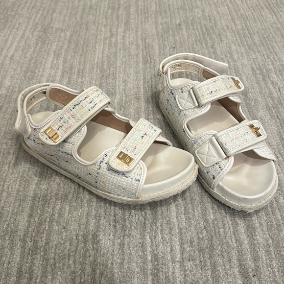 Public Desire White Dad Sandals - Picture 1 of 4